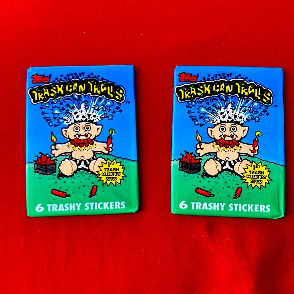2 unopened trash can trolls cards from 1992 from topps